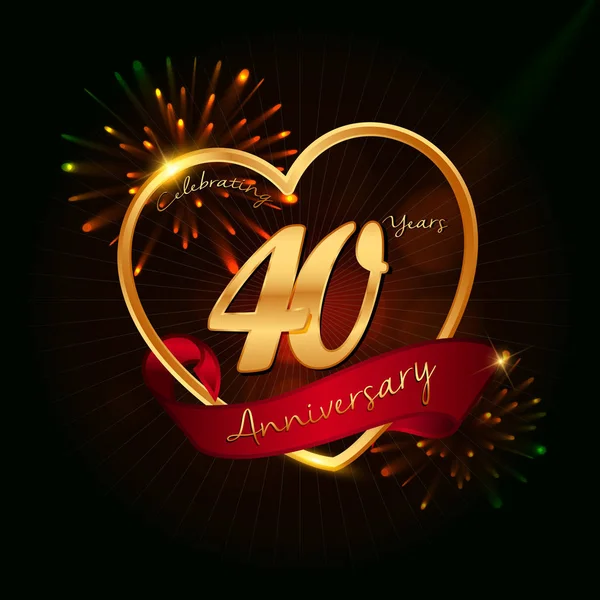 40 jaar verjaardagslogo — Stockvector