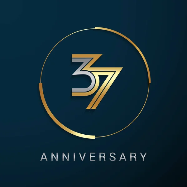 Logotipo di anniversario di 37 anni — Vettoriale Stock