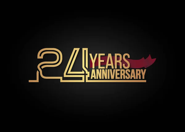 24 Years Anniversary celebration logotype — Stock Vector