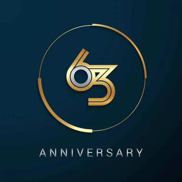 Logotipo de aniversário de 63 anos — Vetor de Stock