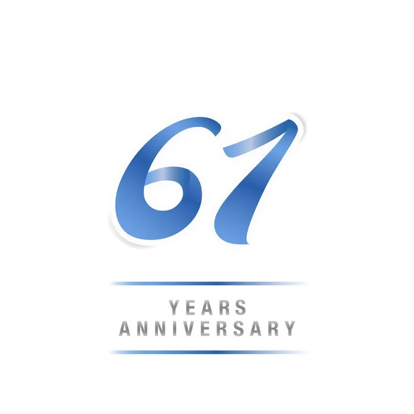 Jaar Verjaardag Viering Blauwe Logo Sjabloon Vectorillustratie Geïsoleerd Witte Achtergrond — Stockvector