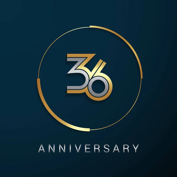 Logotipo di anniversario di 36 anni — Vettoriale Stock