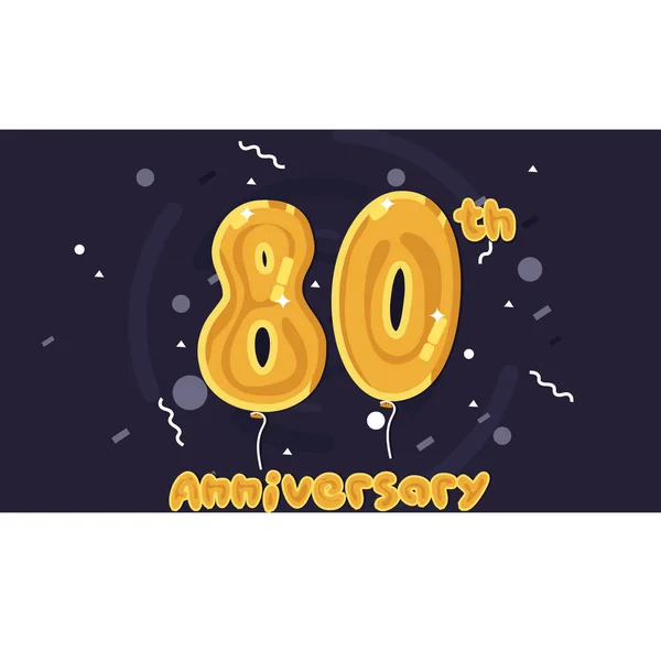 Logotipo Celebración Del Aniversario Años Color Globo Lámina Amarilla Ilustración — Vector de stock