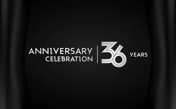 Logotipo Del Aniversario Años Con Número Lineal Multi Plata Ilustración — Vector de stock
