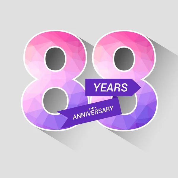 Logotipo Del Aniversario Años Con Bajo Diseño Polivinílico Ilustración Colorida — Archivo Imágenes Vectoriales
