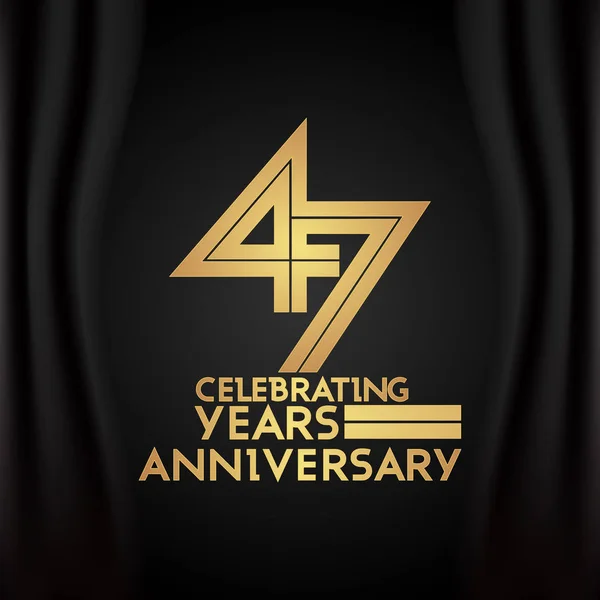 Jaar Verjaardag Logotype Met Gouden Multi Lineaire Nummer Vectorillustratie Zwarte — Stockvector