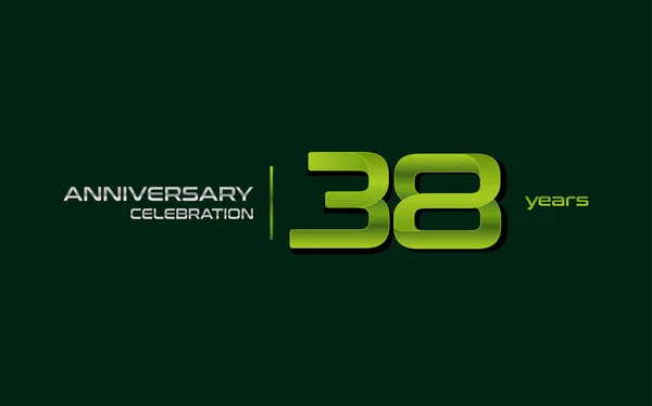 Anos Celebração Aniversário Logotipo Verde Ilustração Vetorial Fundo Verde Escuro — Vetor de Stock
