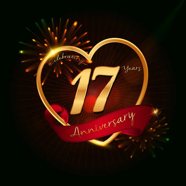 Логотип 17 лет — стоковый вектор