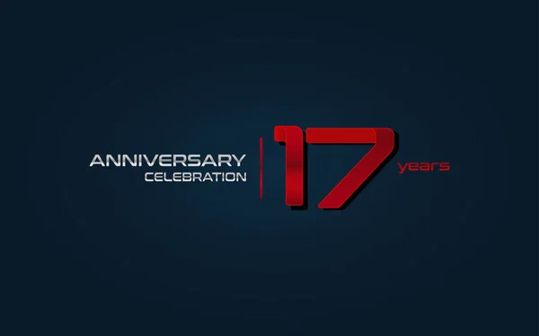 Jaar Verjaardag Viering Rode Logo Vectorillustratie Donker Blauwe Achtergrond — Stockvector