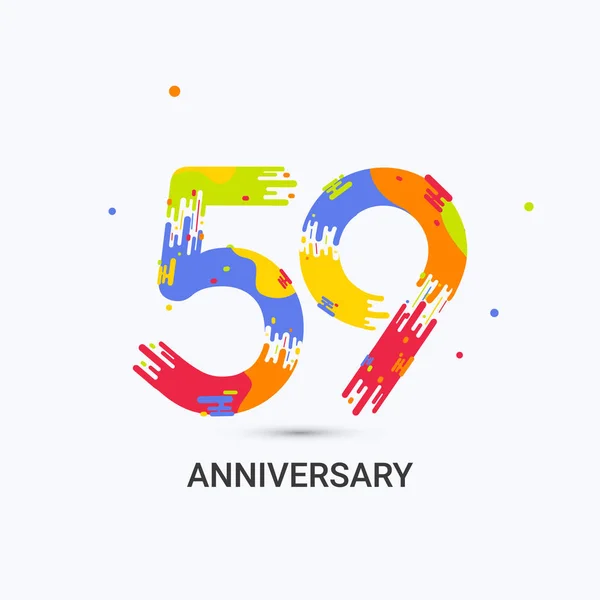 Jahre Jubiläum Spritzfarbenes Logo Feier Isoliert Auf Weißem Hintergrund — Stockvektor