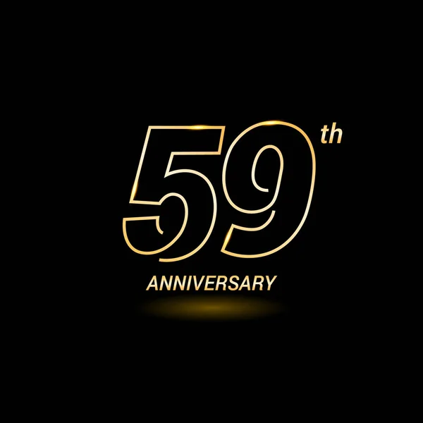 59 yaş yıldönümü logosu — Stok Vektör