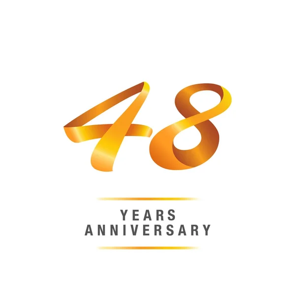 Anos Ouro Logotipo Celebração Aniversário Ilustração Vetorial Isolado Fundo Branco — Vetor de Stock