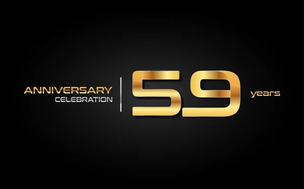 Anos Logotipo Celebração Aniversário Ouro Ilustração Vetorial Fundo Preto — Vetor de Stock