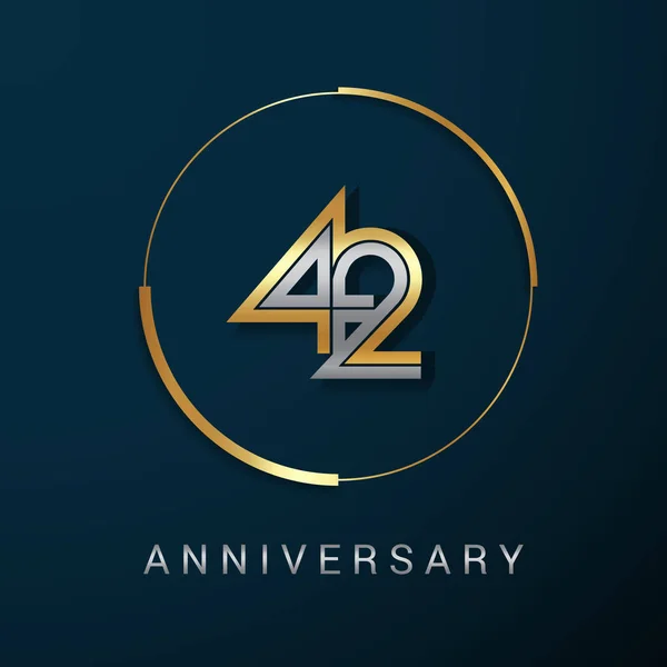 42 jaar verjaardag Logotype — Stockvector