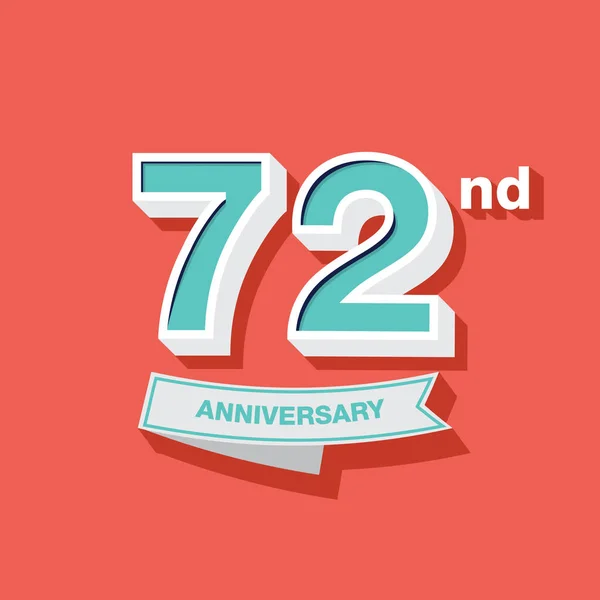 72ème anniversaire design — Image vectorielle