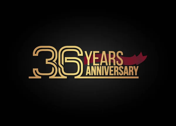 36 let výročí oslav logotyp — Stockový vektor