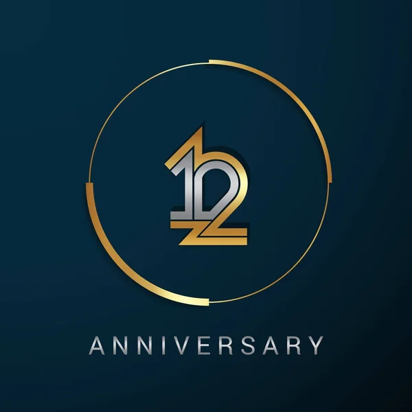 Logotipo de aniversário de 12 anos — Vetor de Stock