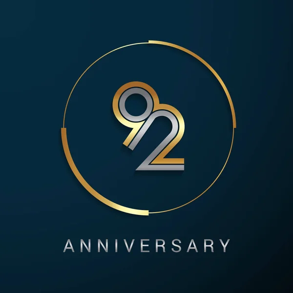 92 Anos Anniversary Logotype — Vetor de Stock