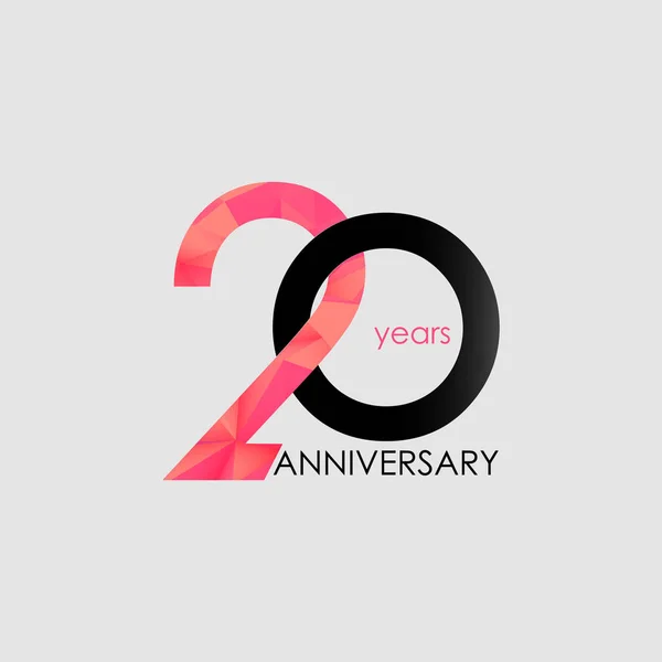 Anniversario Anni Con Low Poly Design Colorato Con Stile Geometrico — Vettoriale Stock