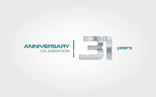 Ans Argent Anniversaire Célébration Logo Illustration Vectorielle Isolé Sur Fond — Image vectorielle