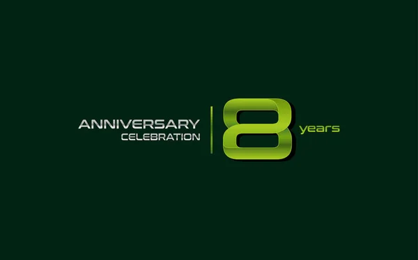 Jahre Jubiläumsfeier Grünes Logo Vektorabbildung Auf Dunkelgrünem Hintergrund — Stockvektor