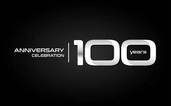 Logo Celebrazione 100 Anni Anniversario Nel Gradiente Bianco Illustrazione Vettoriale — Vettoriale Stock