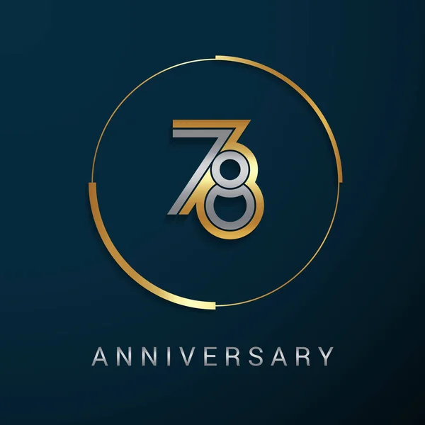 78 Años Aniversario Logotipo — Vector de stock