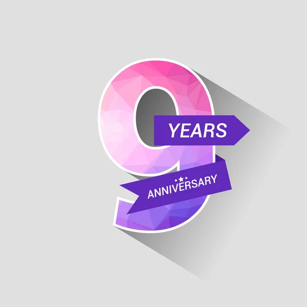 Logotipo Aniversário Anos Com Projeto Poli Baixo Ilustração Colorida Vetor —  Vetores de Stock