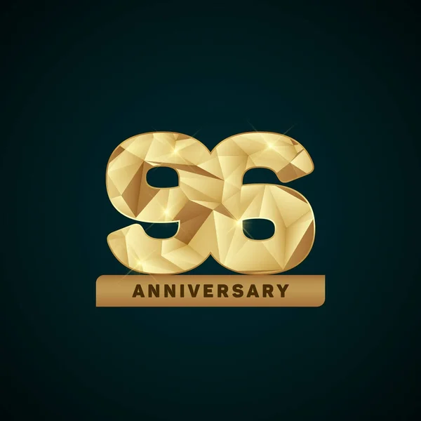 Logotype d'anniversaire d'or 96 ans — Image vectorielle