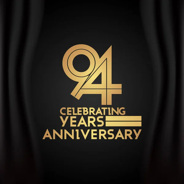 Años Logotipo Aniversario Con Número Lineal Múltiple Dorado Ilustración Vectorial — Vector de stock