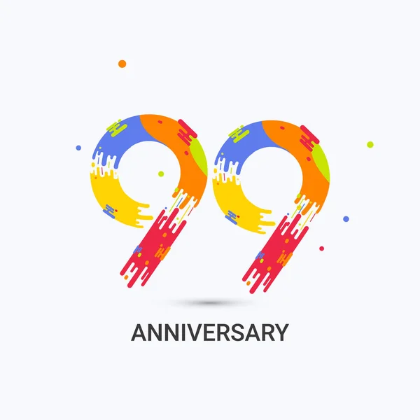 Años Aniversario Splash Celebración Del Logotipo Color Aislado Fondo Blanco — Archivo Imágenes Vectoriales