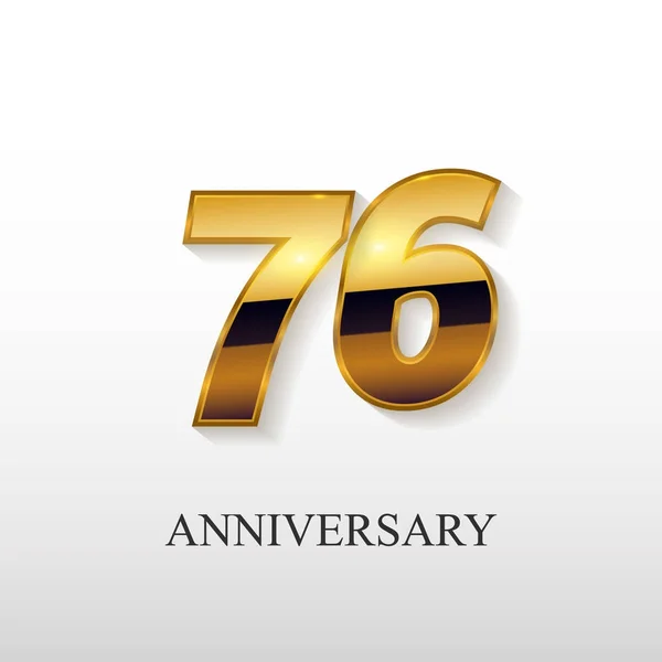Years Golden Anniversary Vector Logo Design Vector Illustration Isolated White — Stock Vector