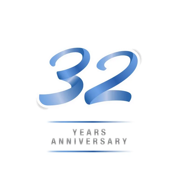 Anos Celebração Aniversário Logotipo Modelo Azul Ilustração Vetorial Isolado Fundo —  Vetores de Stock