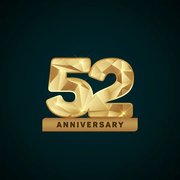 52 ans Golden Anniversary Logotype — Image vectorielle