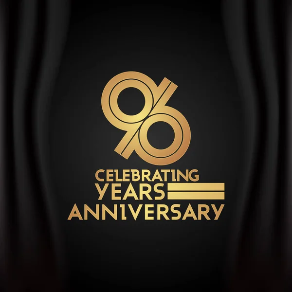 Jaar Verjaardag Logotype Met Gouden Multi Lineaire Nummer Vectorillustratie Zwarte — Stockvector