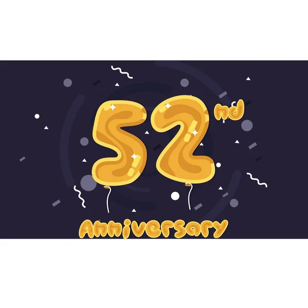 Logotipo Celebración Del Aniversario Años Globo Lámina Amarilla Ilustración Vectorial — Vector de stock