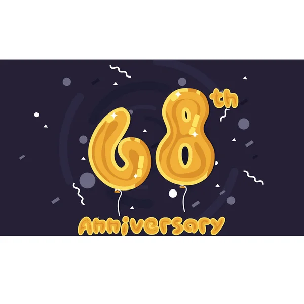 Logotipo Celebración Del Aniversario Años Globo Lámina Amarilla Ilustración Vectorial — Archivo Imágenes Vectoriales