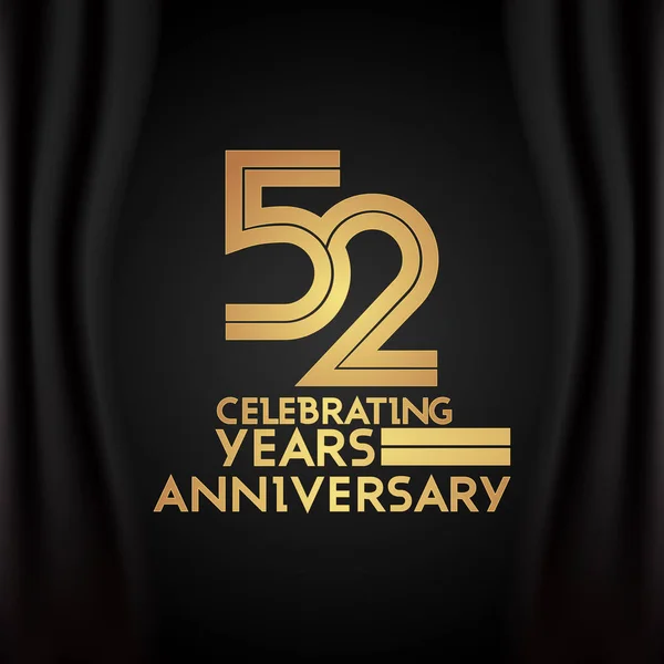 Logotipo Aniversario Años Con Número Lineal Multicolor Dorado Ilustración Vectorial — Vector de stock