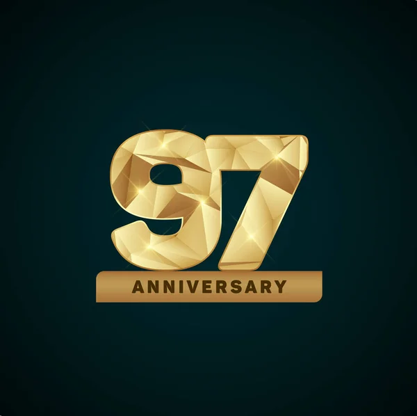 Logotype d'anniversaire d'or de 97 ans — Image vectorielle