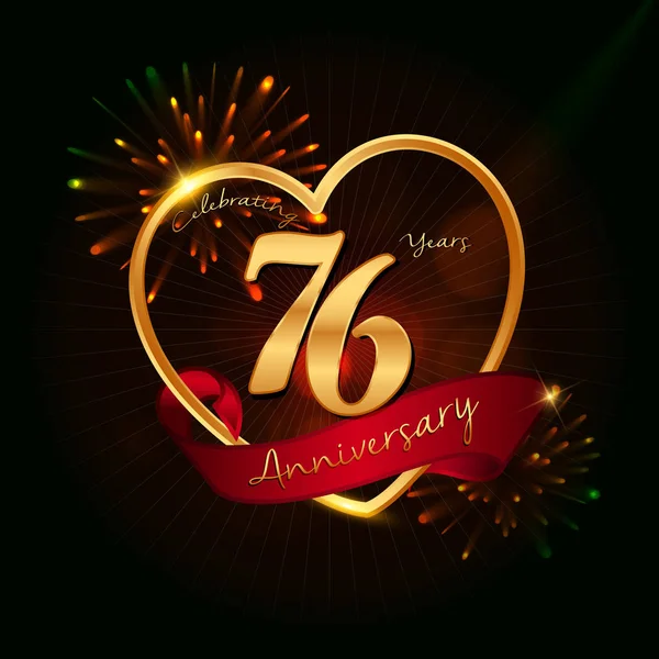 Logo aniversario 76 años — Archivo Imágenes Vectoriales