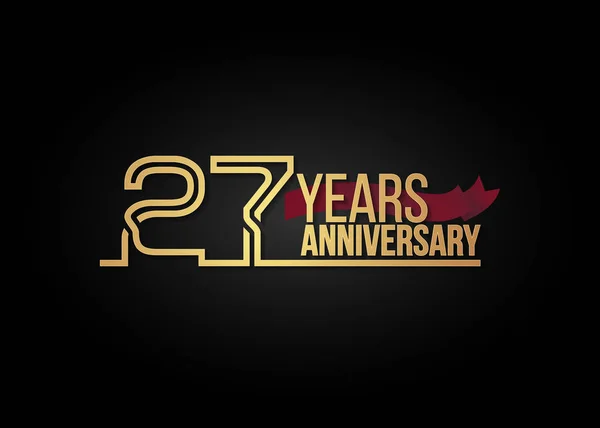 27 let výročí oslav logotyp — Stockový vektor