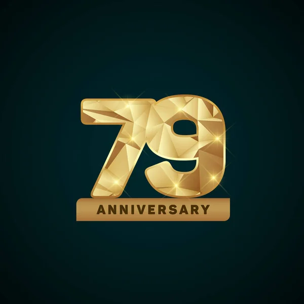 79 Ans Golden Anniversary Logotype — Image vectorielle