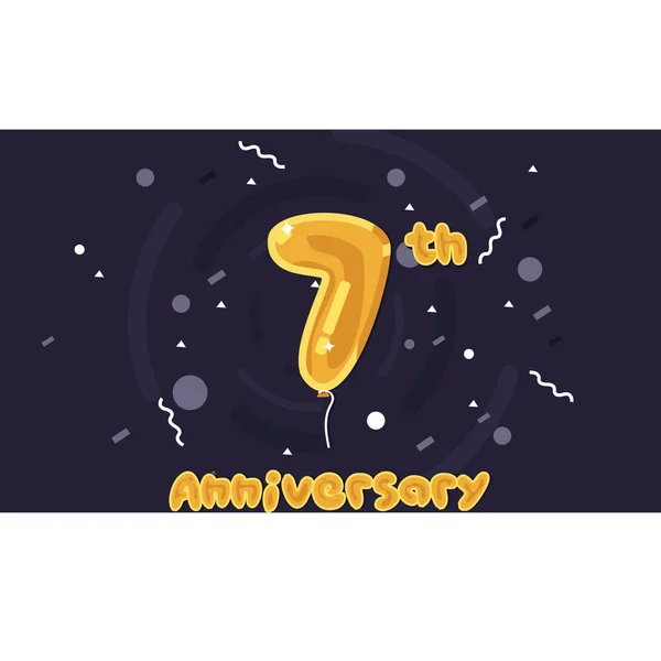 Logotipo Celebração Aniversário Anos Balão Amarelo Folha Colorida Ilustração Vetor — Vetor de Stock