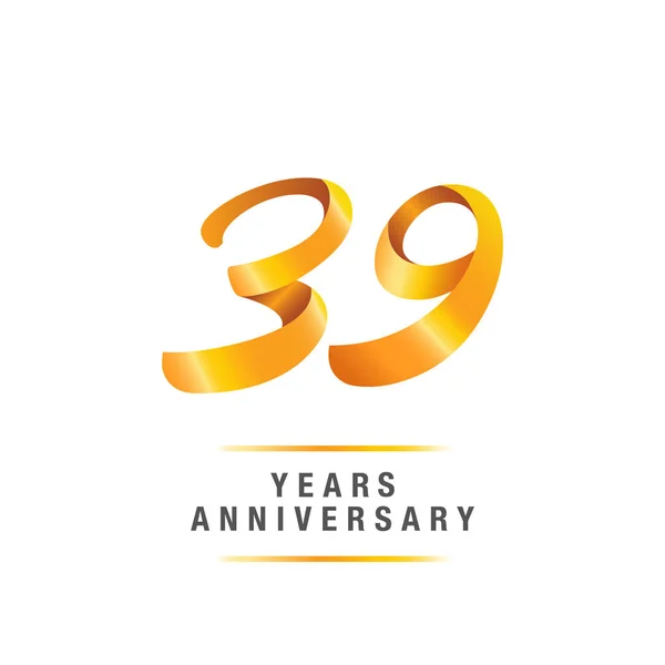 年黄金周年記念ロゴ 白い背景で隔離のベクトル図 — ストックベクタ