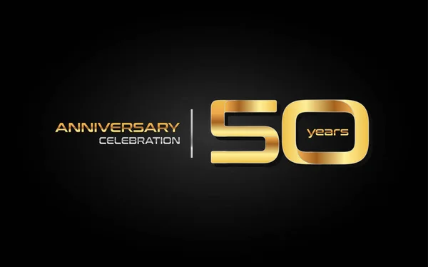 Anni Oro Anniversario Celebrazione Logo Illustrazione Vettoriale Sfondo Nero — Vettoriale Stock