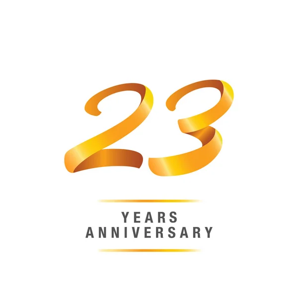 Years Golden Anniversary Celebration Logo Vector Illustration Isolated White Background — Stock Vector