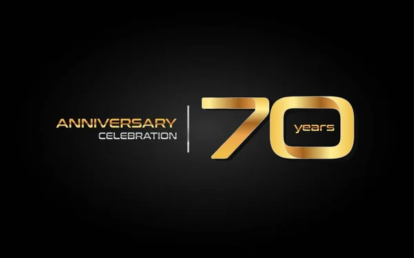 Jaar Gouden Jubileum Viering Logo Vectorillustratie Zwarte Achtergrond — Stockvector