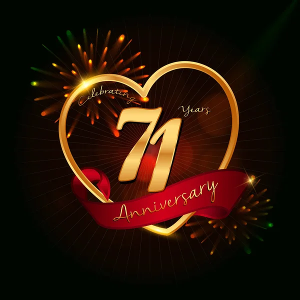 Logo aniversario 71 años — Vector de stock