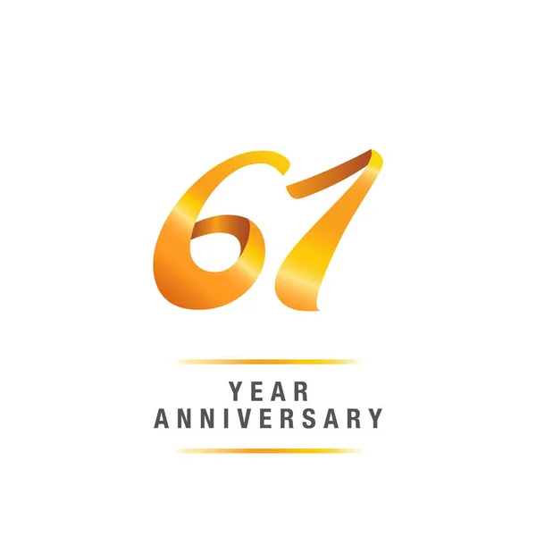 Years Golden Anniversary Celebration Logo Vector Illustration Isolated White Background — Stock Vector