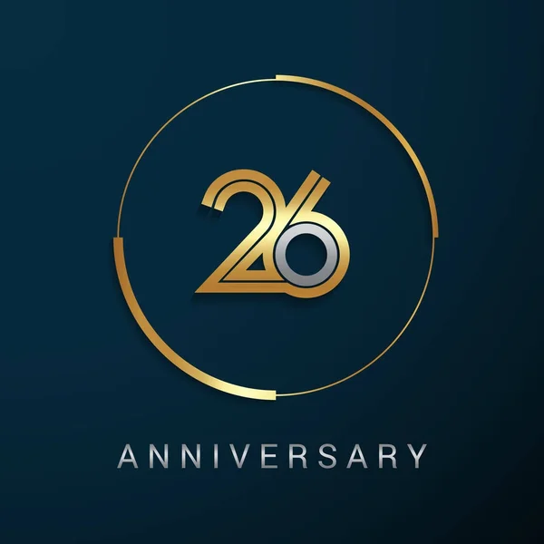 Logotipo del aniversario de 26 años — Archivo Imágenes Vectoriales